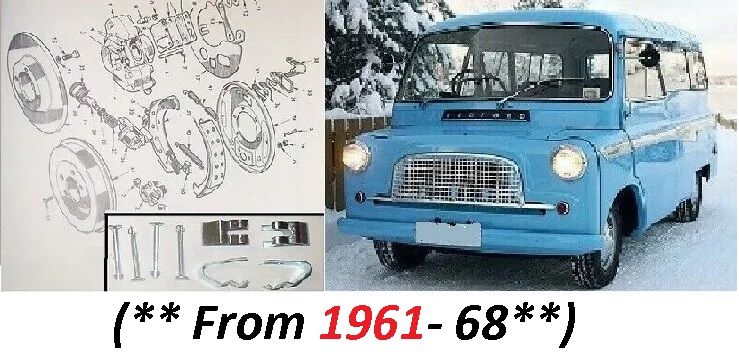 FRONT or REAR BRAKE SHOE FITTING (Hold Down) KIT (Bedford CA Van) (**From 1961- 69**) 